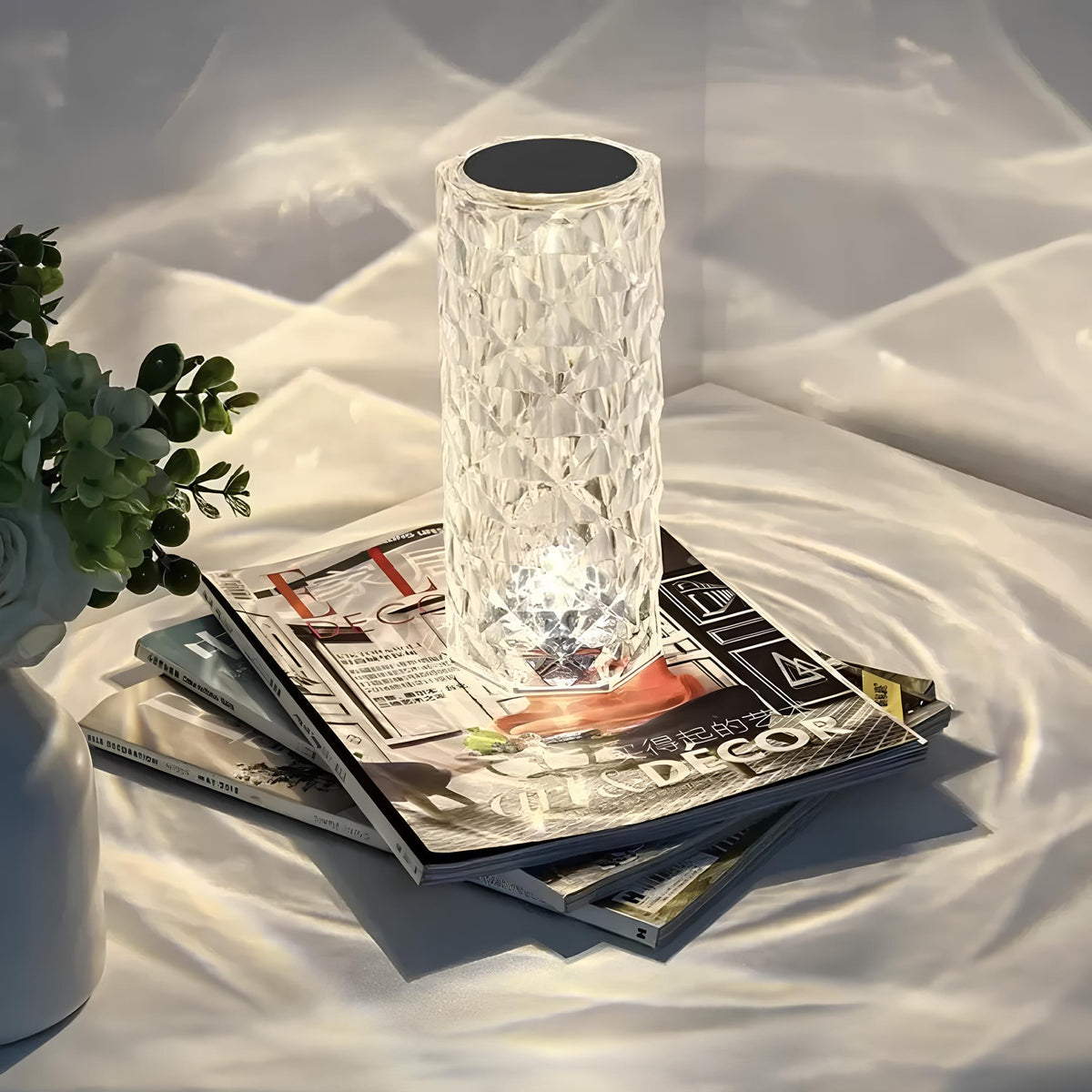 LumiCrystal – Kristall Tischlampe Touch & 16 Farben mit Fernbedienung