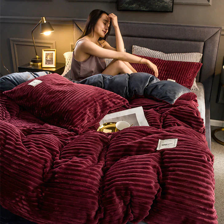 Rebolet | DreamWeave – Winter Bettbezug Samt-Fleece Schneeflocke Edition – Warm & Luxuriös
