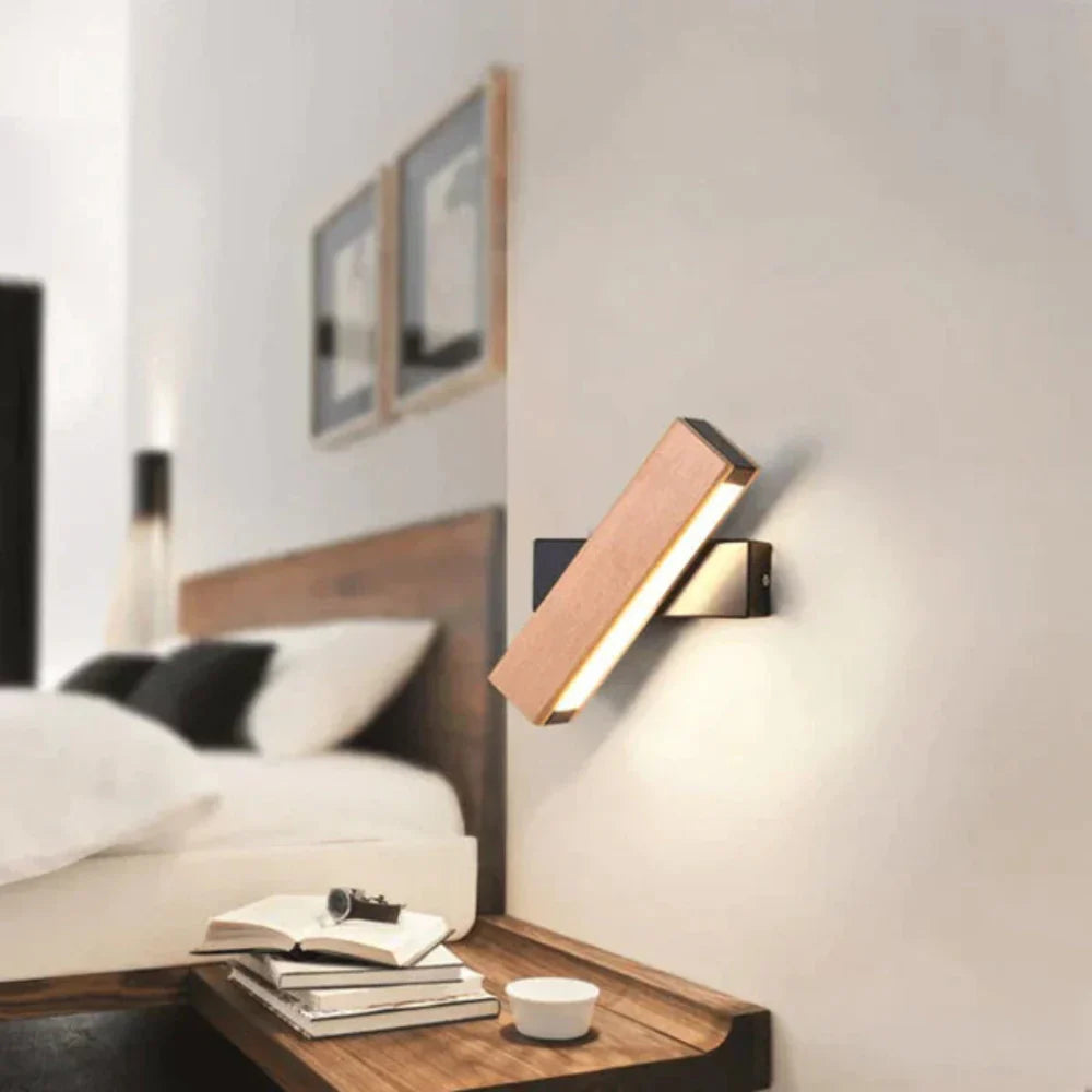Rebolet | Moderne LED-Wandlampe mit drehbarem Holzdesign – Energiesparend und verstellbar