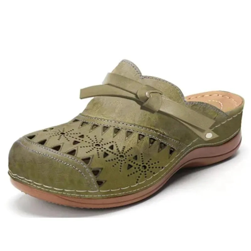 Damen Clogs mit Schleifendetail und Cutout-Design, Slip-On