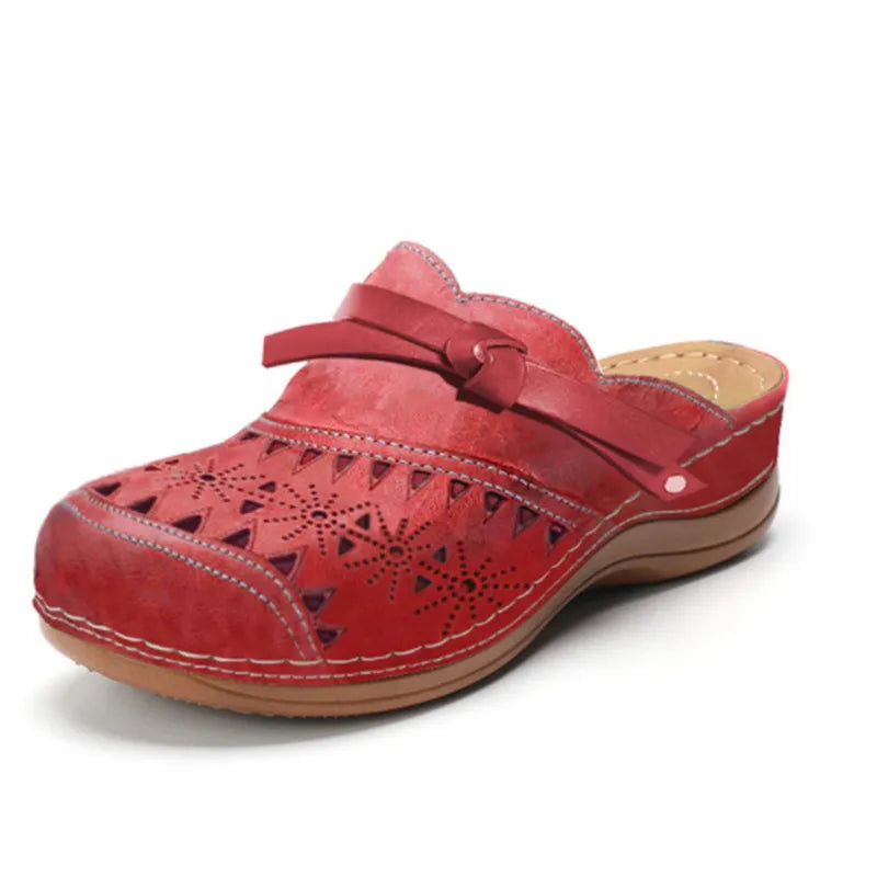 Damen Clogs mit Schleifendetail und Cutout-Design, Slip-On
