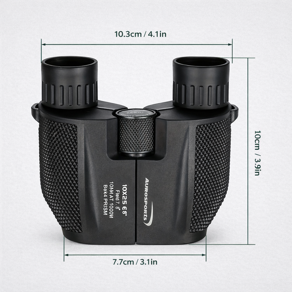 Kompaktes Fernglas 10x – 25-mm-Objektive für Outdoor-Beobachtung