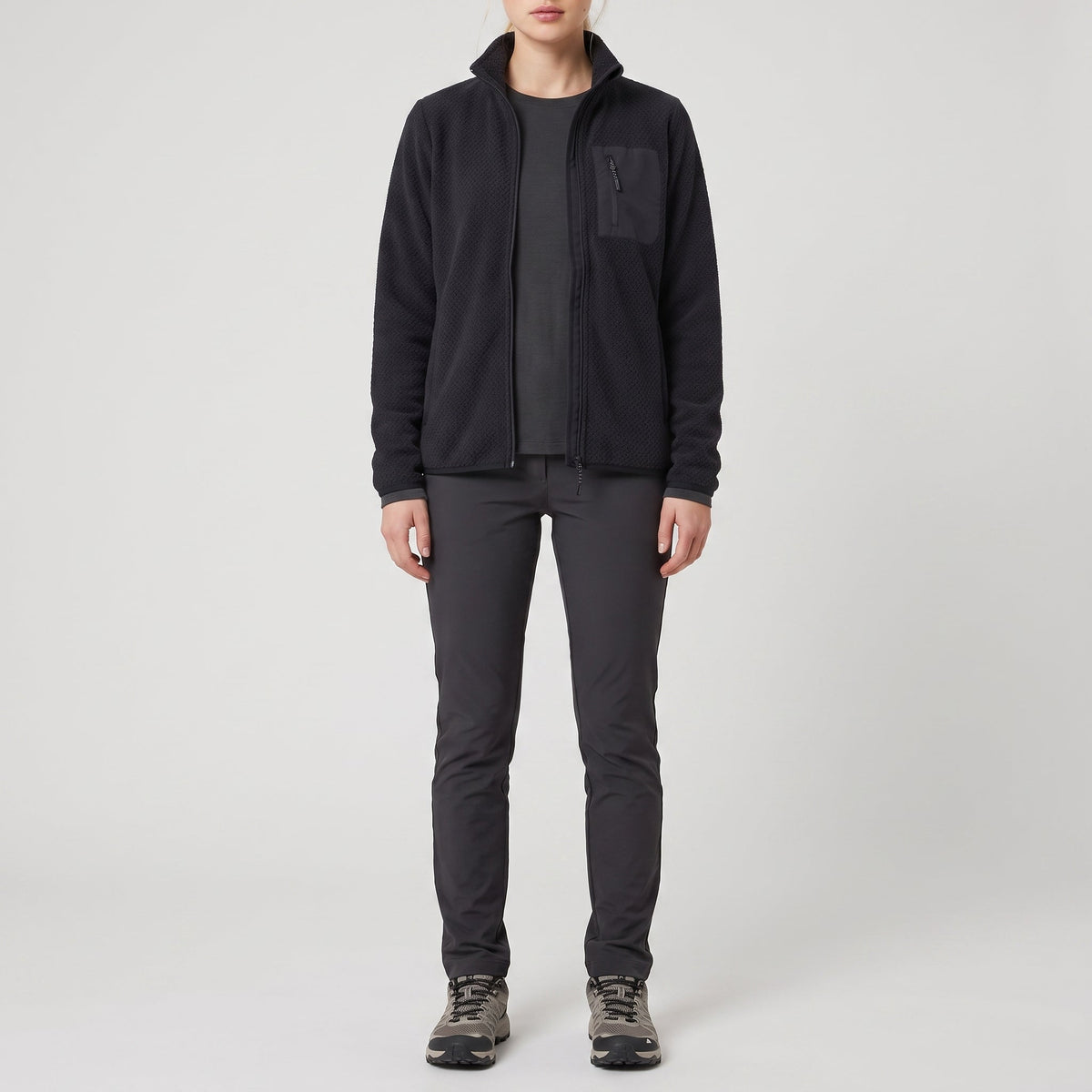 Damen Fleecejacke – durchgehender Reißverschluss zum Wandern