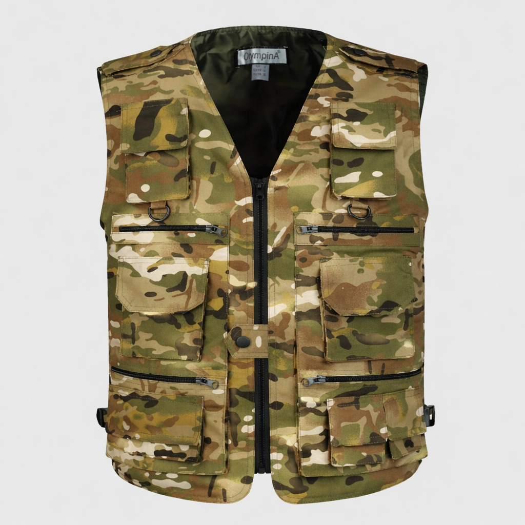 Herren Camouflage-Utility-Weste – Multitaschen-Feldweste