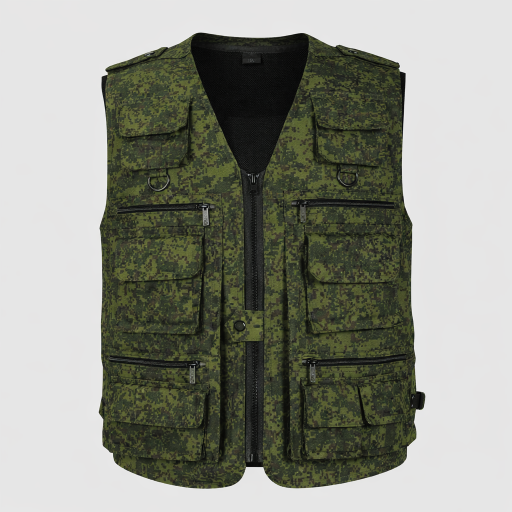 Herren Camouflage-Utility-Weste – Multitaschen-Feldweste