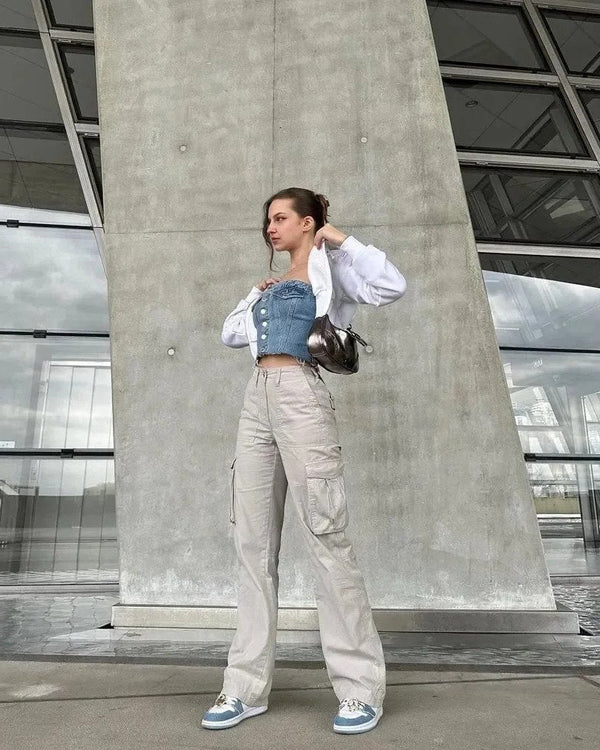 Cargohose mit verstellbarem Bund – gerader Schnitt