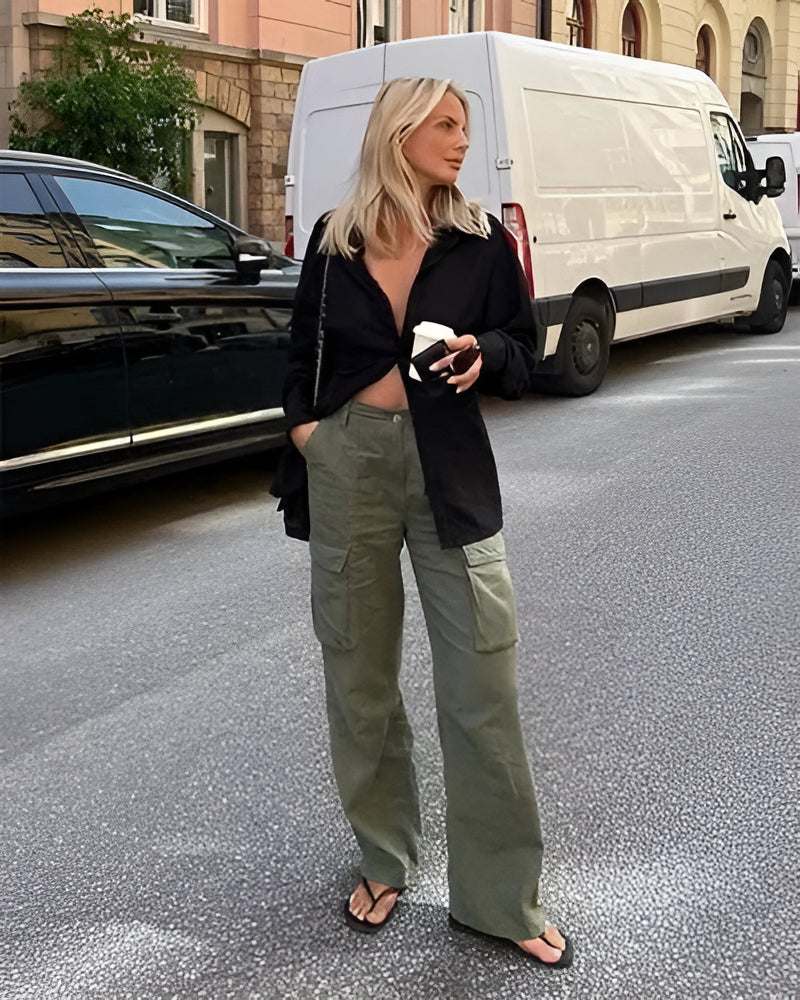 Cargohose mit verstellbarem Bund – gerader Schnitt
