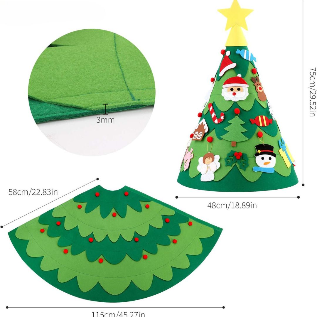 Rebolet | Montessori Filz Weihnachtsbaum 3D Spielset