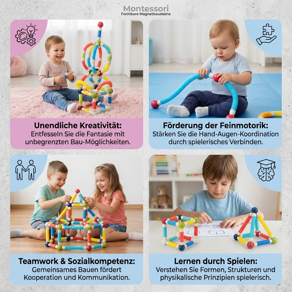 Rebolet | Montessori Magnetbausteine Formbare Bausteine