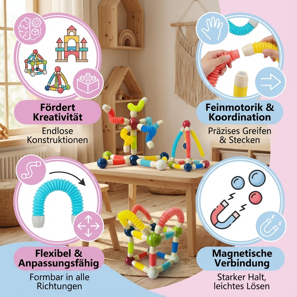 Rebolet | Montessori Magnetbausteine Formbare Bausteine