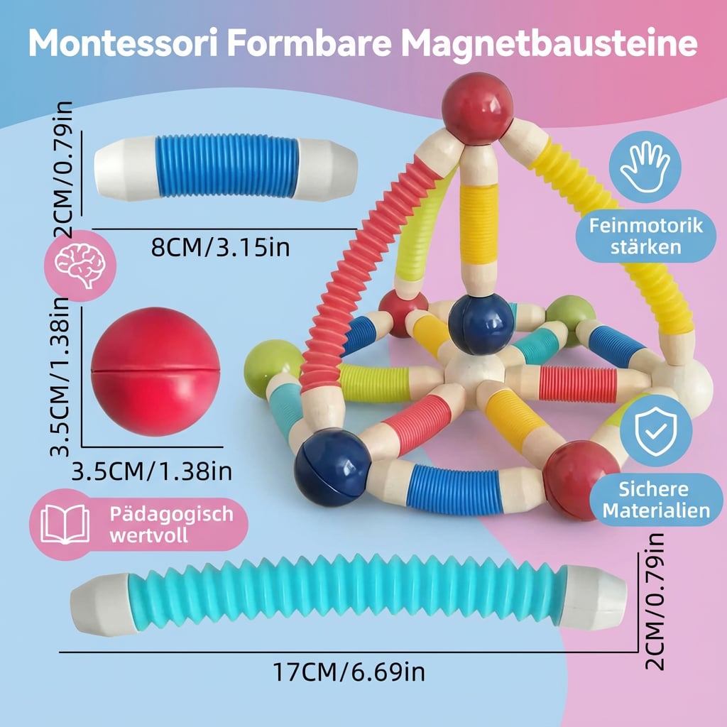 Rebolet | Montessori Magnetbausteine Formbare Bausteine
