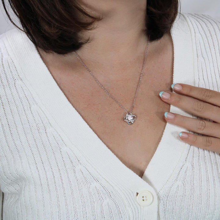 Rebolet | White Gold Necklace - With Real Rose - To My Love