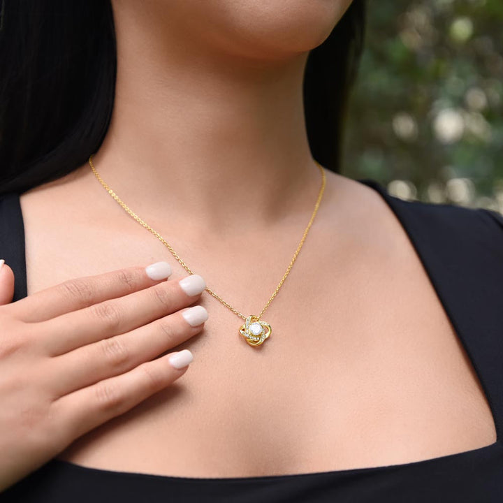 Rebolet | White Gold Necklace - With Real Rose - To My Love