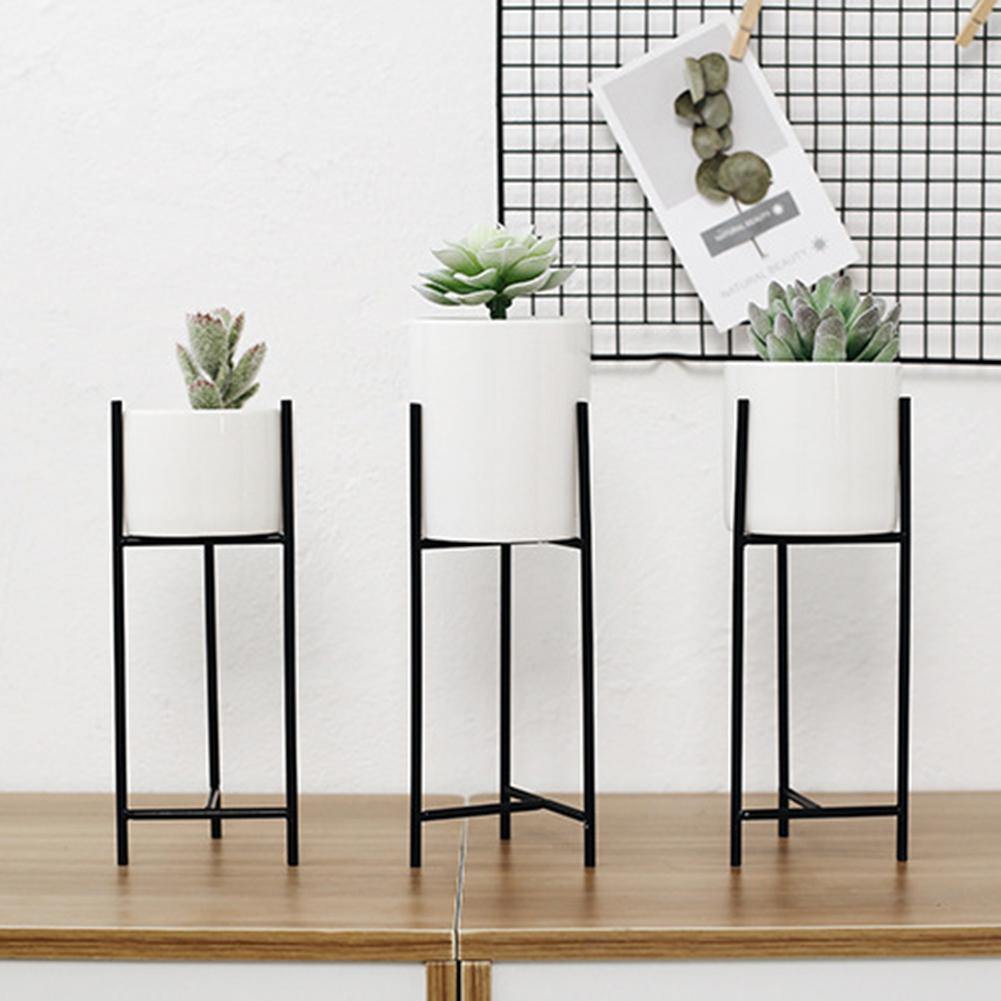 Rebolet| Keramik Blumentopf mit Metallständer | Modernes Minimalistisches Design