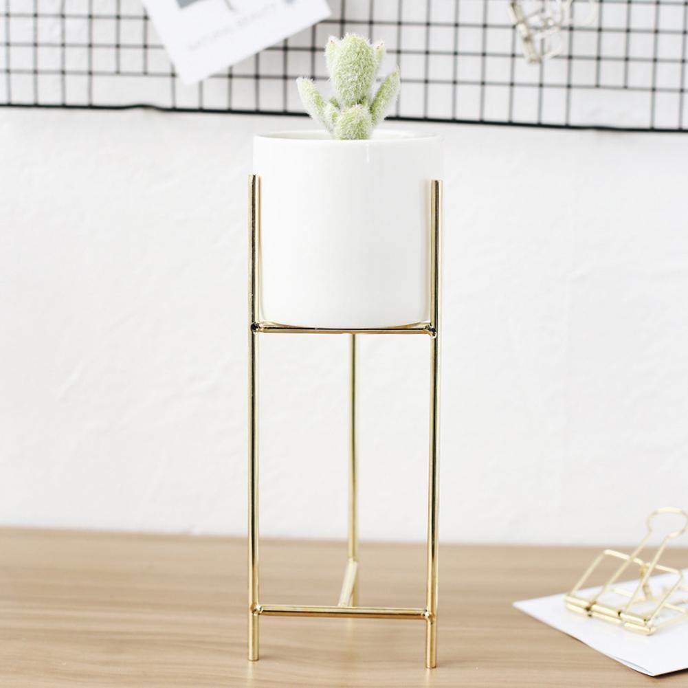 Rebolet| Keramik Blumentopf mit Metallständer | Modernes Minimalistisches Design