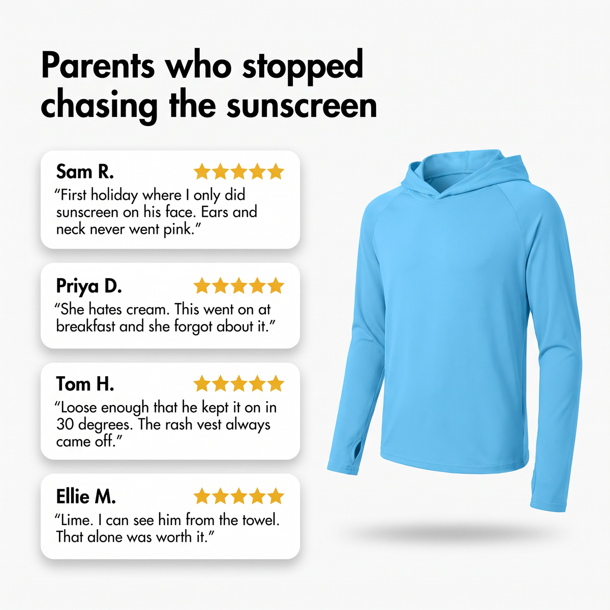 Kinder Sonnenhoodie UPF 50+ – langärmliges UV-Oberteil
