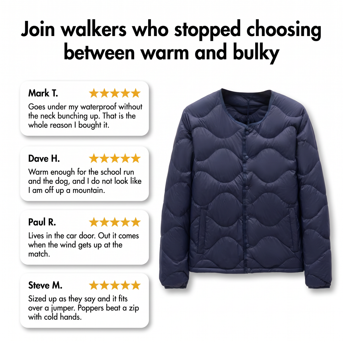 Herren Steppjacke leicht – gesteppte Daunenjacke zum Layern
