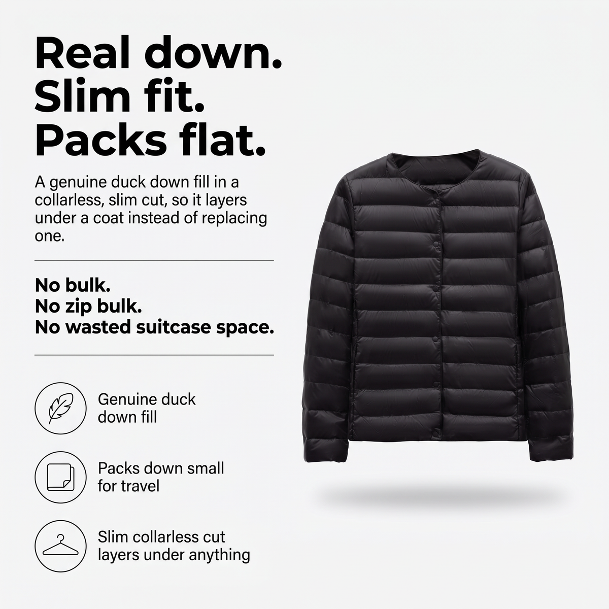Damen Steppjacke leicht – packbare Daunenjacke