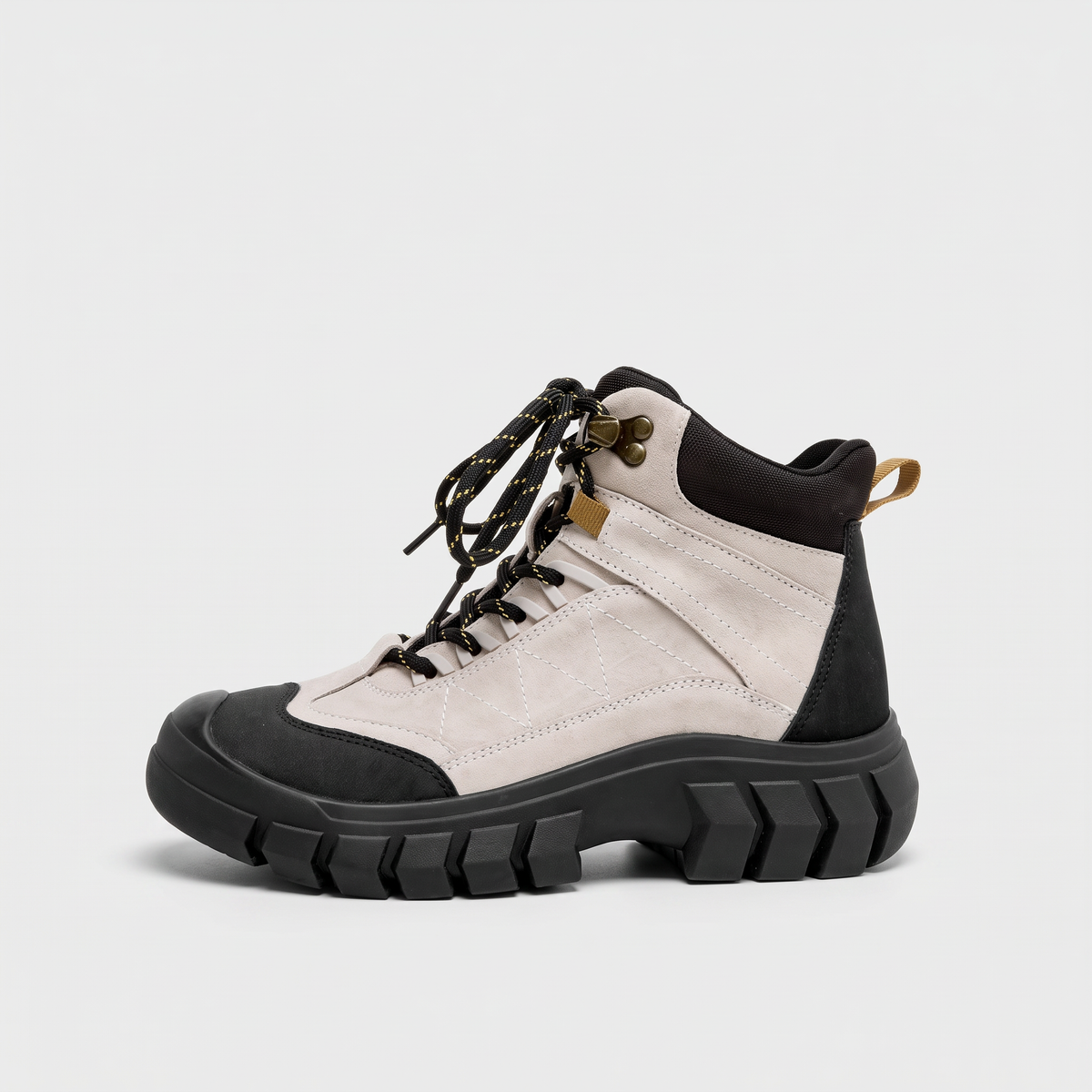 Damen Wanderstiefel – Wildleder-Knöchelstiefel mit klobiger Profilsohle