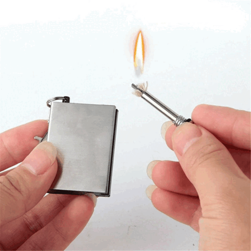 Notfall-Feuerstarter-Set – Feuerstein-Streichholz-Feuerzeug