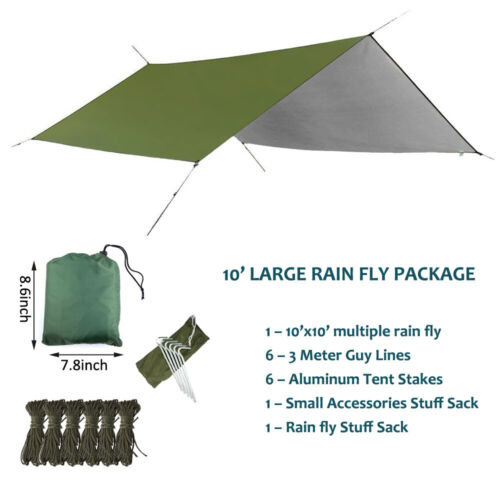 Camping-Hängematten-Set mit Moskitonetz, Unterdecke & Regenschutz