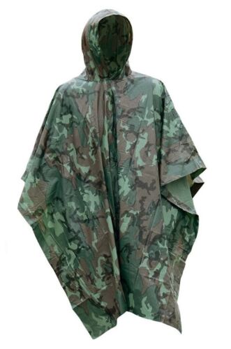 Militärstil-Regenponcho mit Kapuze – Multi-Zweck Zelt, Biwaksack, Unterschlupf