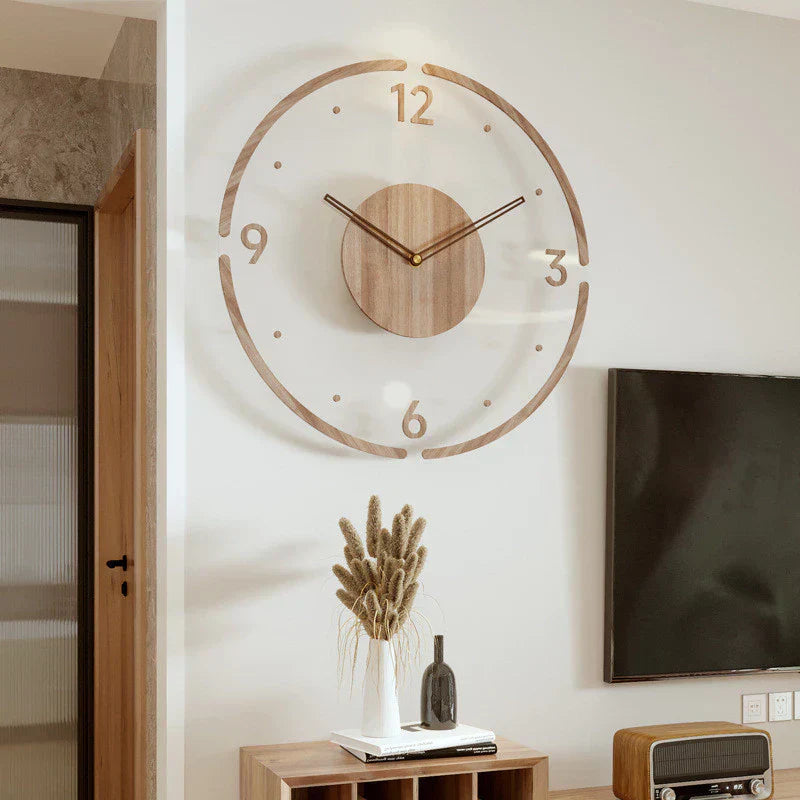 Rebolet | Nordora – Nordische Wanduhr aus Holz, lautloses Design
