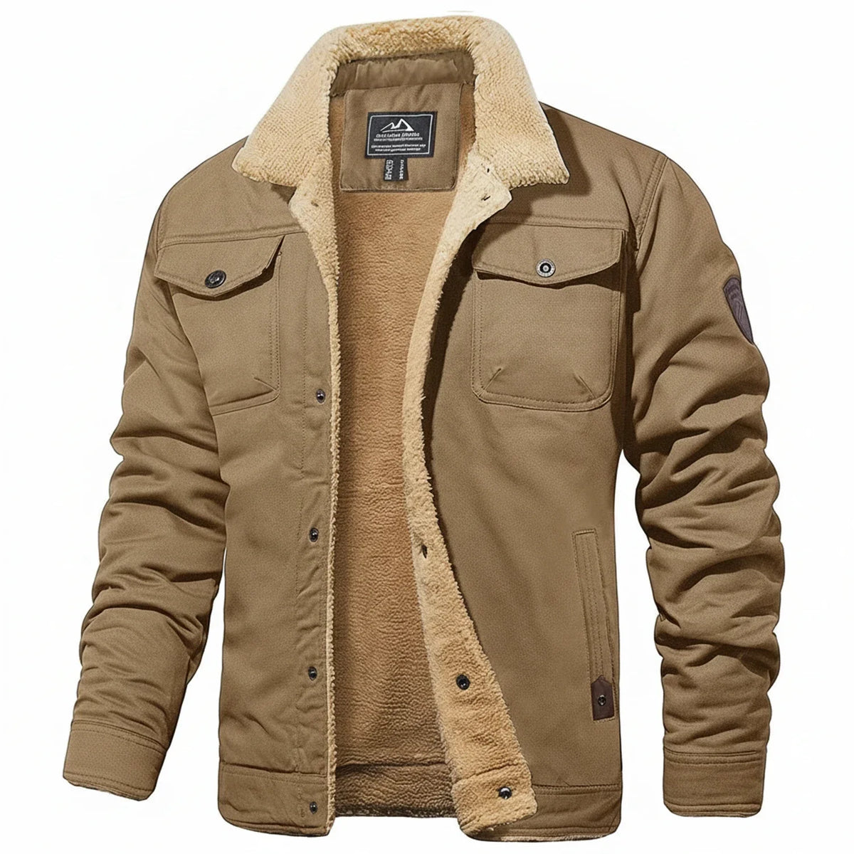 Warme Winterjacke mit Sherpa-Futter für Herren