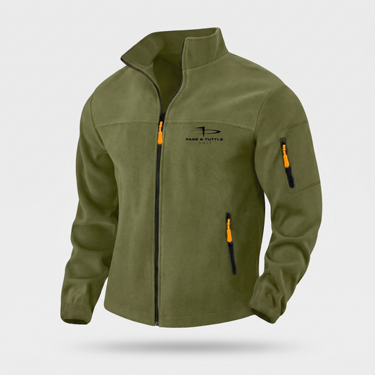 Herren Fleecejacke mit durchgehendem Reißverschluss und Stehkragen – Wander-Midlayer