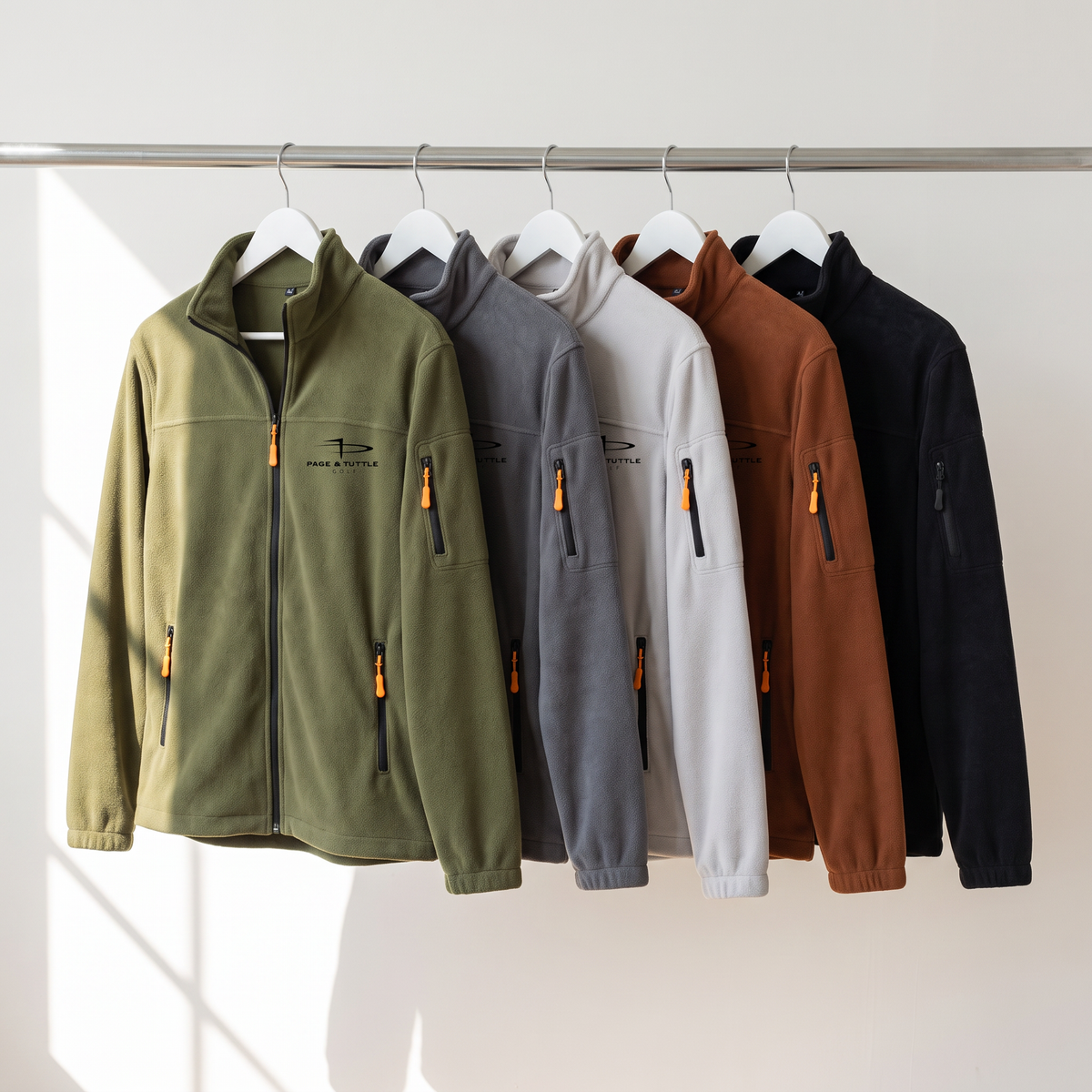 Herren Fleecejacke mit durchgehendem Reißverschluss und Stehkragen – Wander-Midlayer