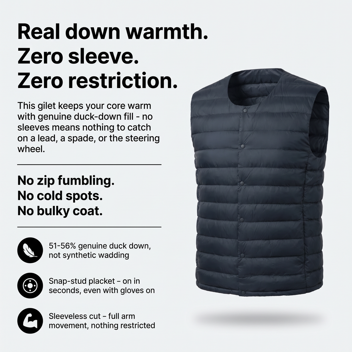 Herren Weste leicht – daunengefüllter Bodywarmer