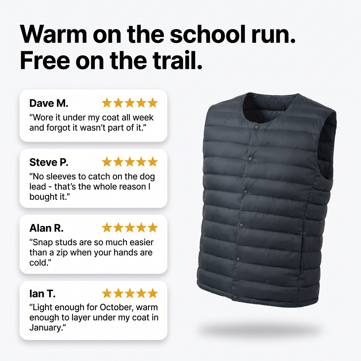 Herren Weste leicht – daunengefüllter Bodywarmer