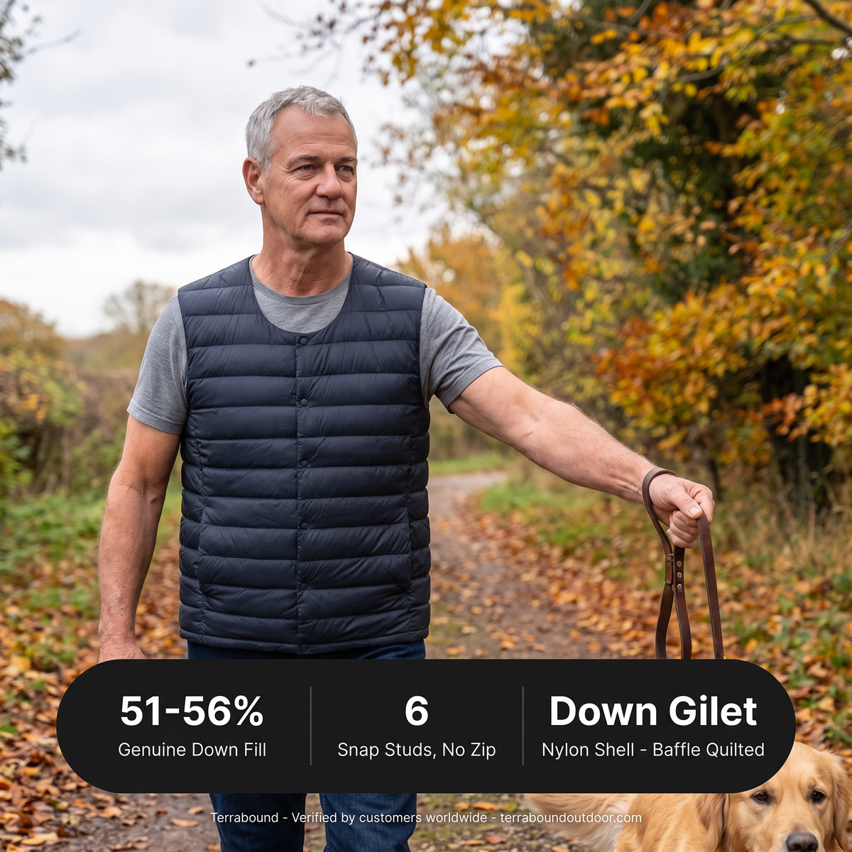 Herren Weste leicht – daunengefüllter Bodywarmer