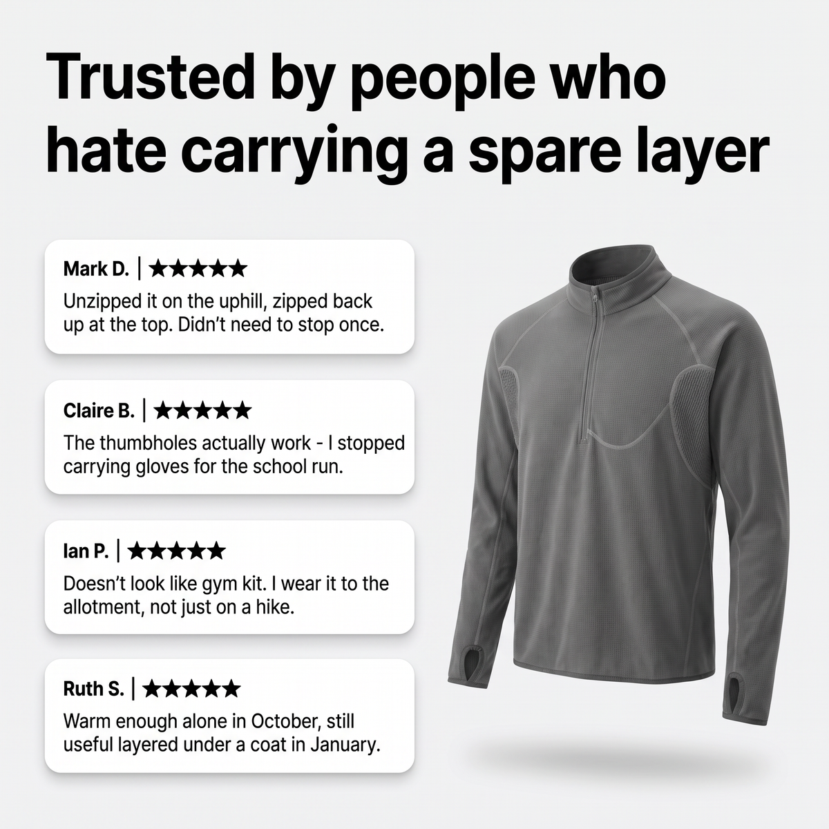 Herren Fleecejacke mit halbem Reißverschluss
