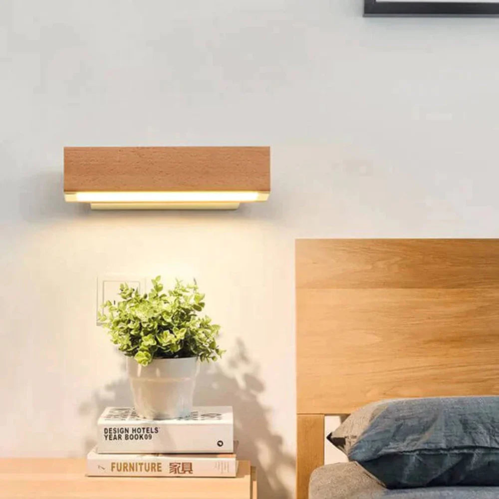 Rebolet | Moderne LED-Wandlampe mit drehbarem Holzdesign – Energiesparend und verstellbar