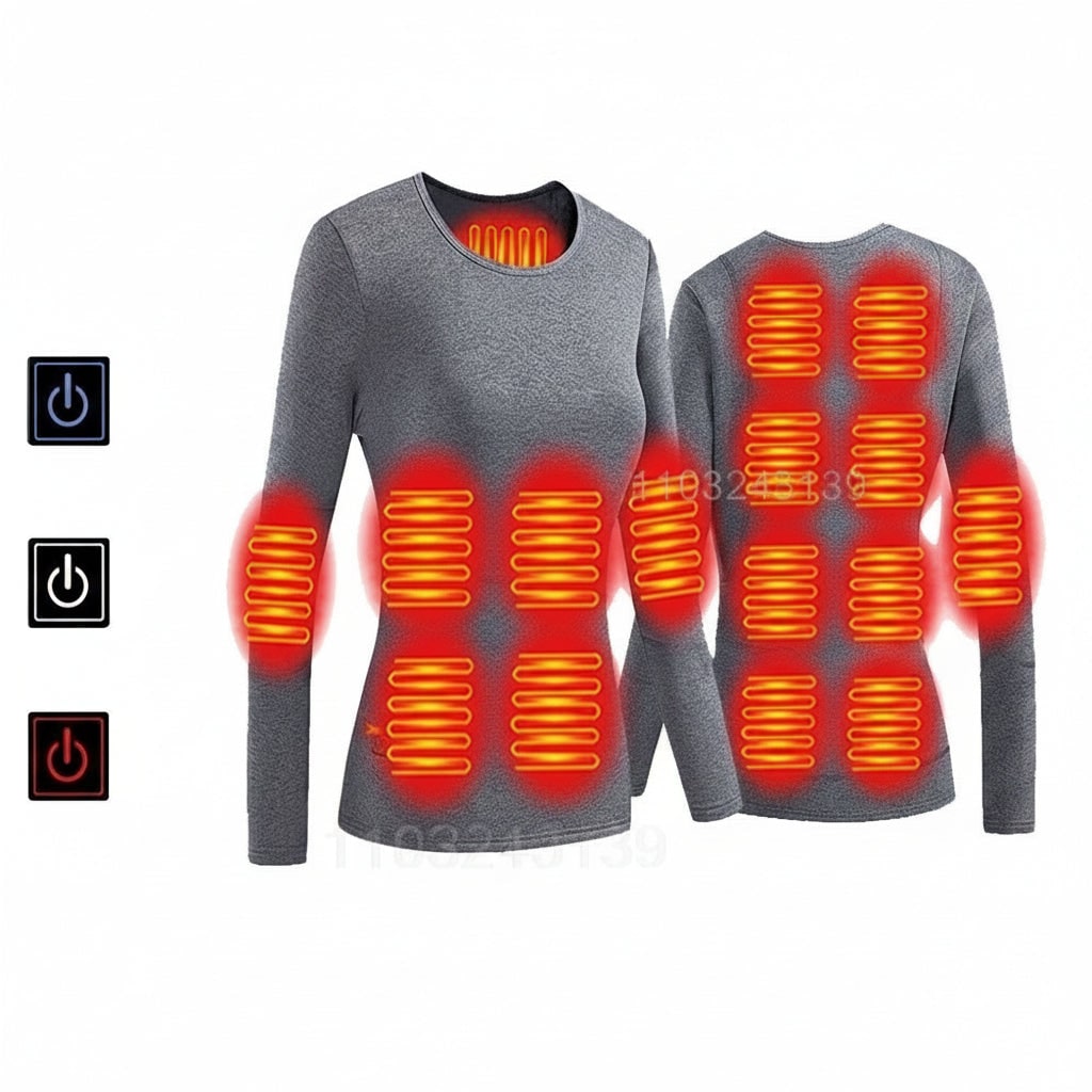 USB-beheizbares Thermo-Unterwäsche-Set mit mehreren Heizzonen