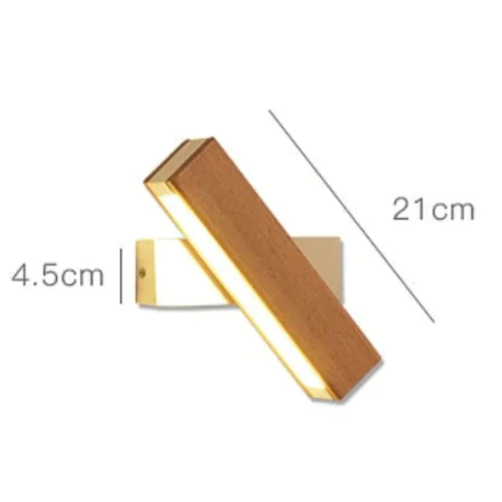 Rebolet | Moderne LED-Wandlampe mit drehbarem Holzdesign – Energiesparend und verstellbar