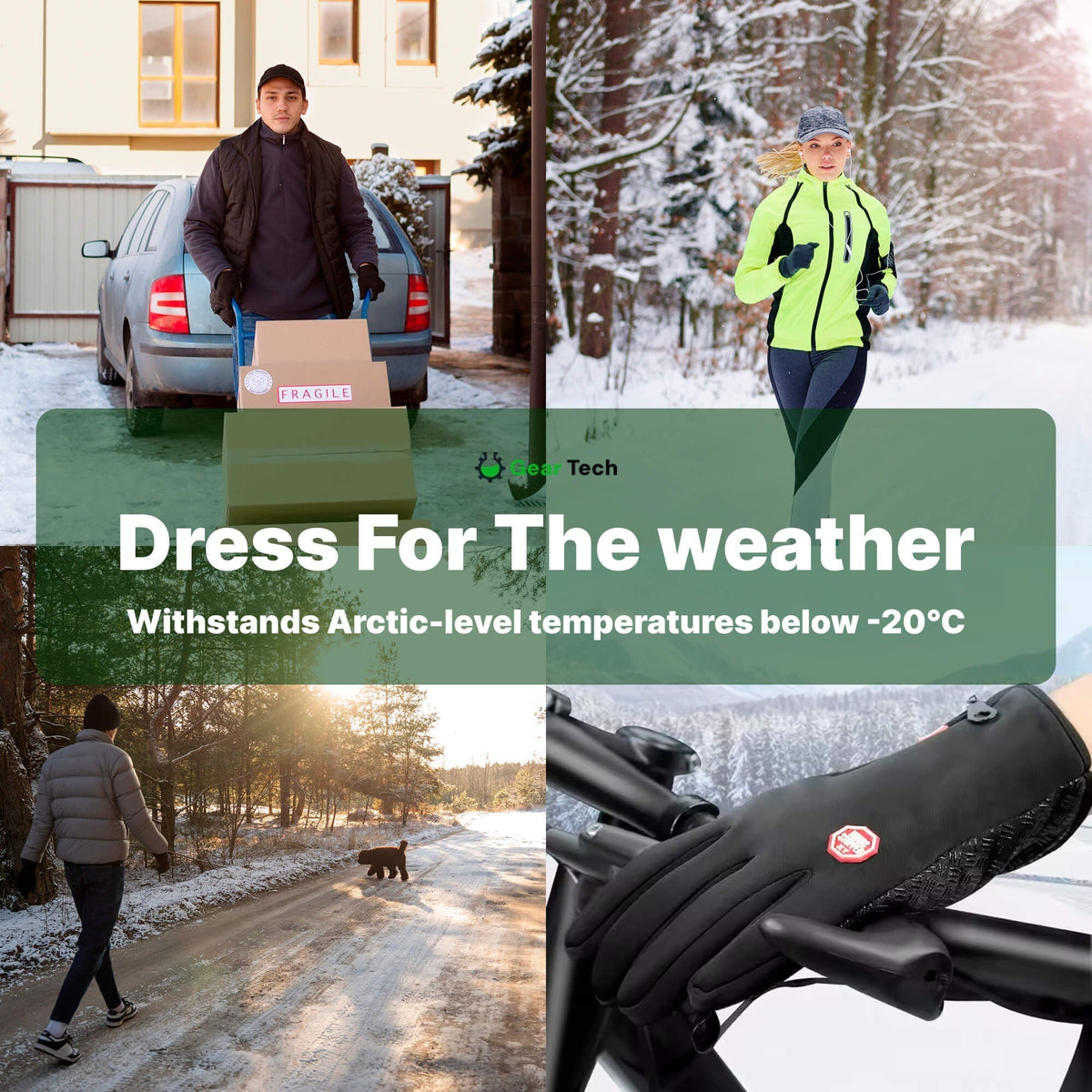 Winter-Radhandschuhe wasserdicht mit Touchscreen-Fingerspitzen