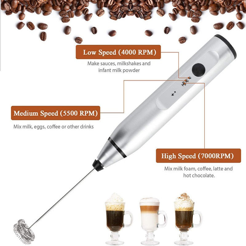 Rebolet | Kabellose Milchaufschäumer Elektrischer Handmixer Mit USB